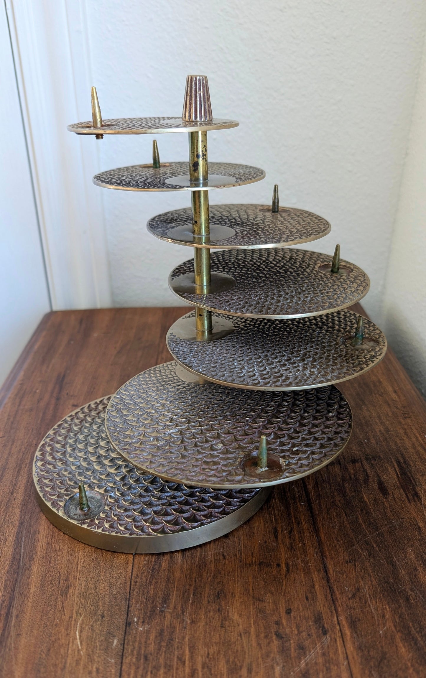 Brass Swivel Tiered Candle Holder
