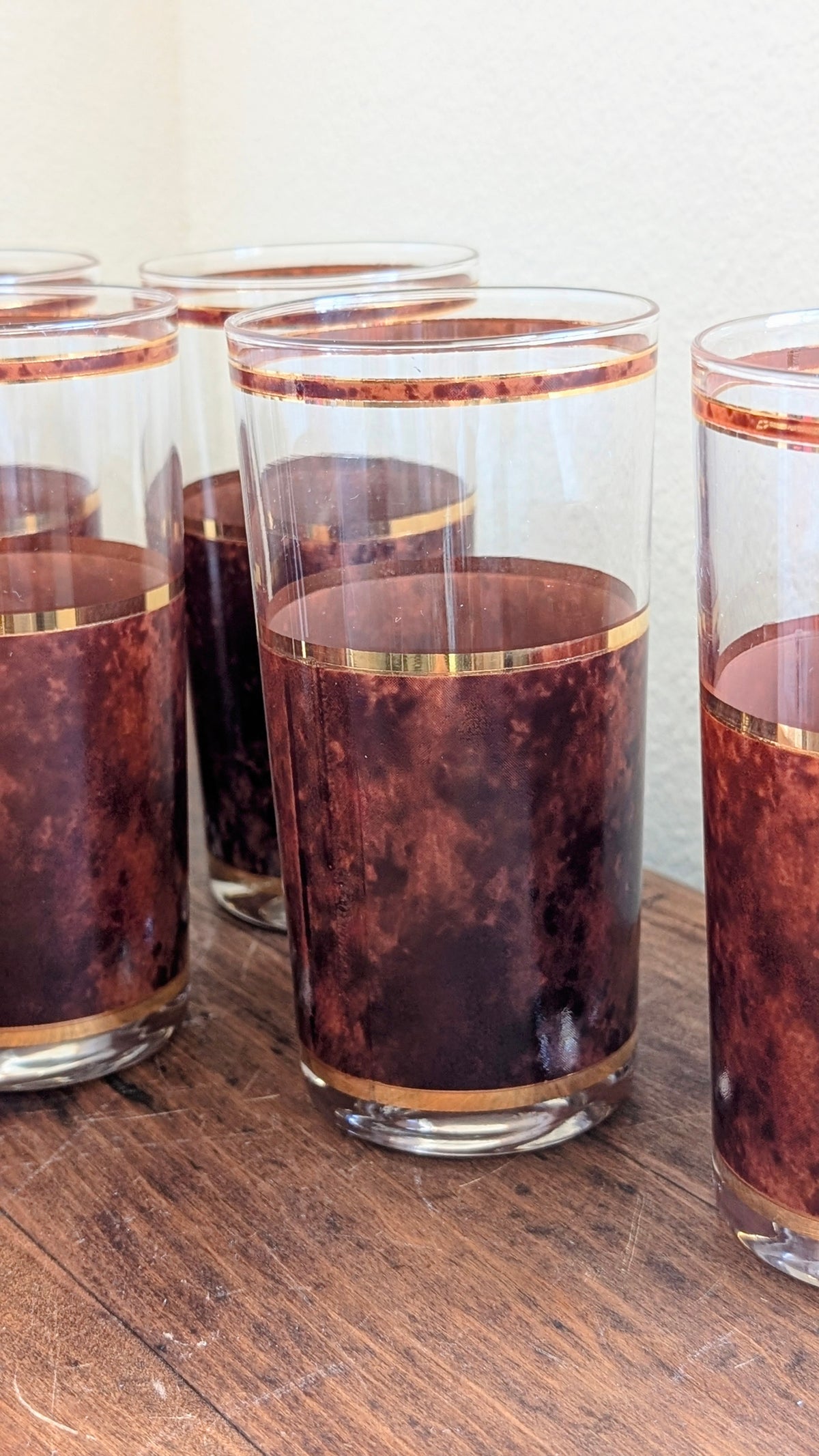 Culver Tortoiseshell Highball Glasses (set of 8)
