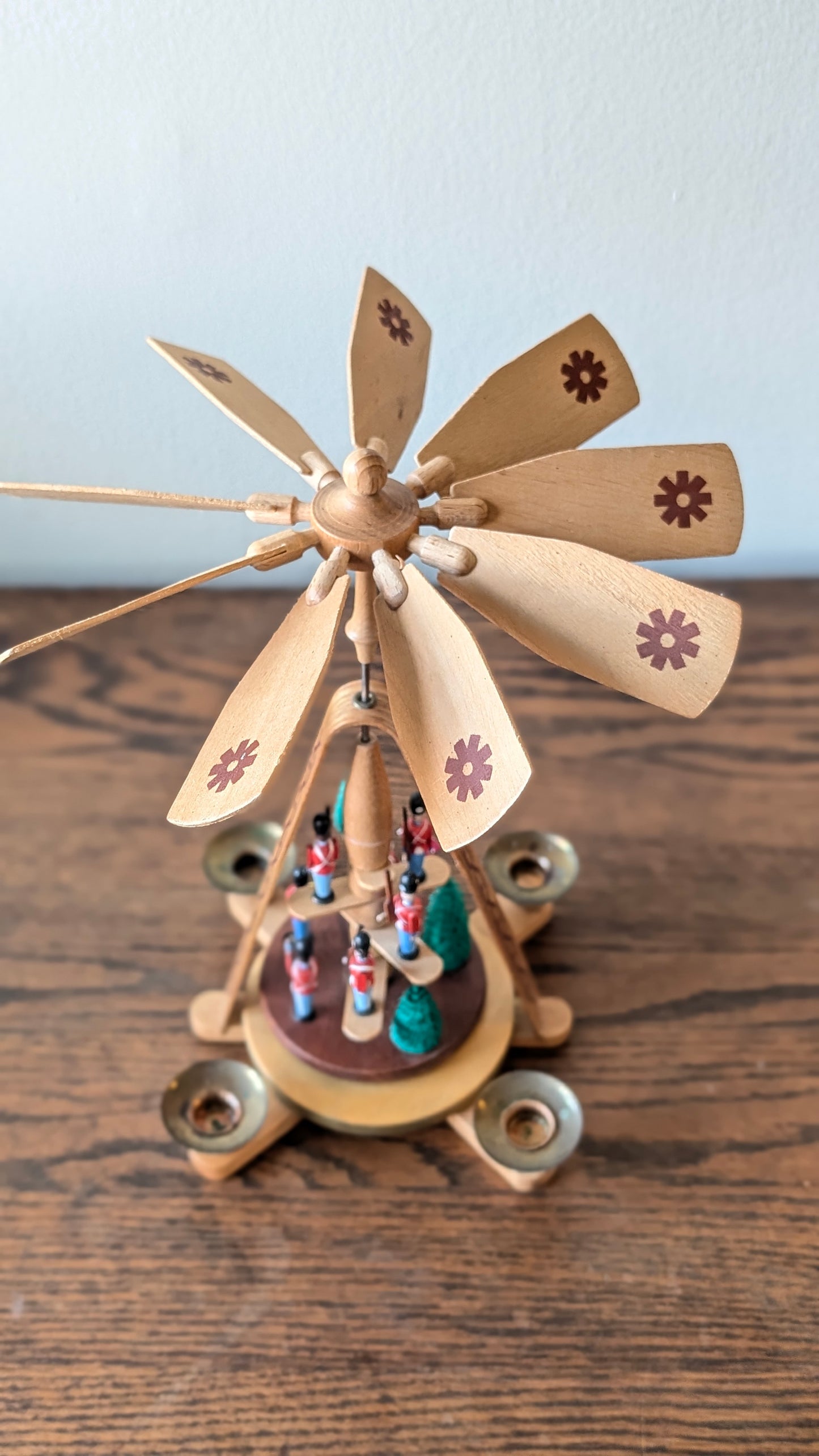 Handpainted German Christmas Pyramid with Toy Soldiers