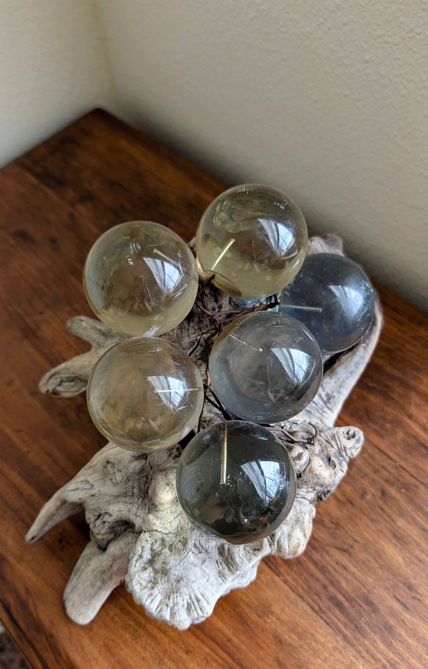 Lucite Grape Cluster on Driftwood