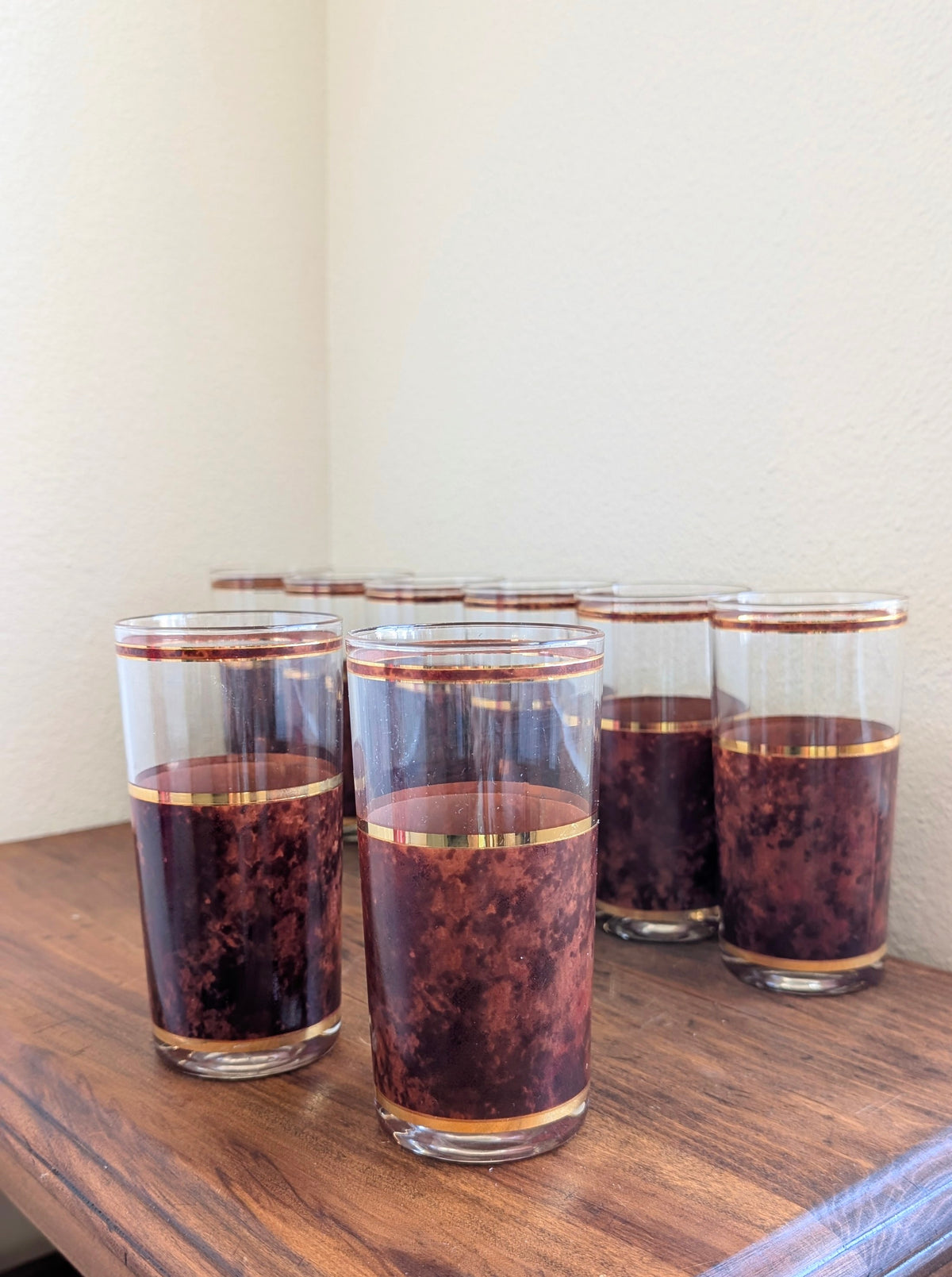 Culver Tortoiseshell Highball Glasses (set of 8)