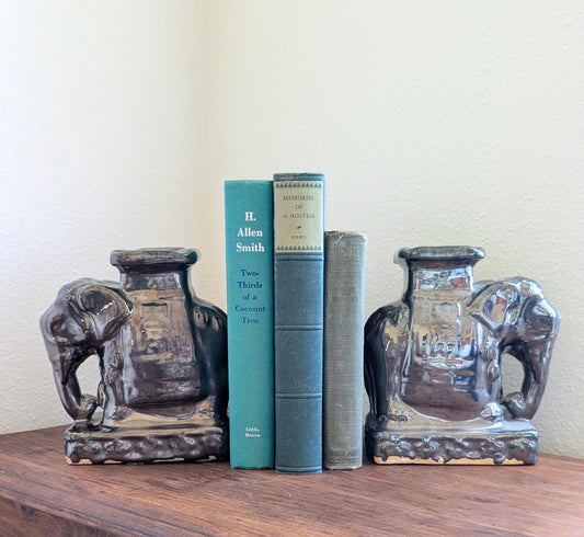 Chrome Glazed Elephant Statuary (pair)