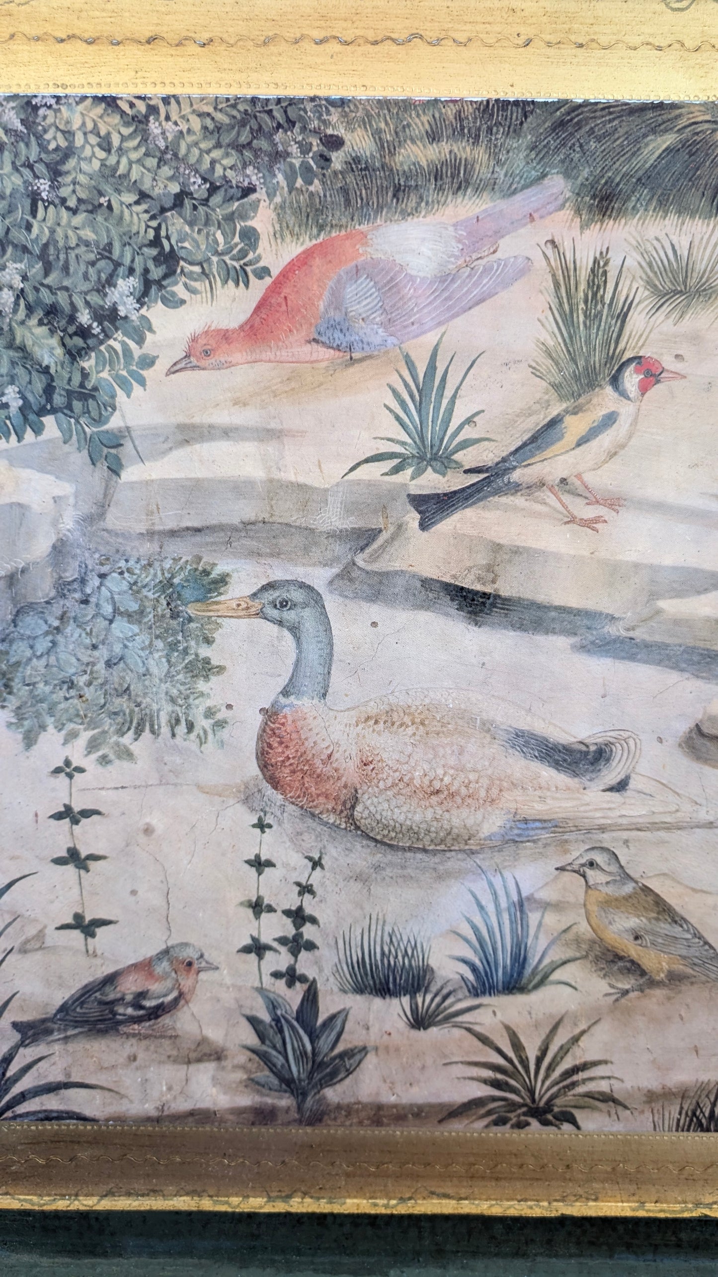 Vietri Florentine Tray 'Birds Around a Pond' by Benozzo Gozzoli