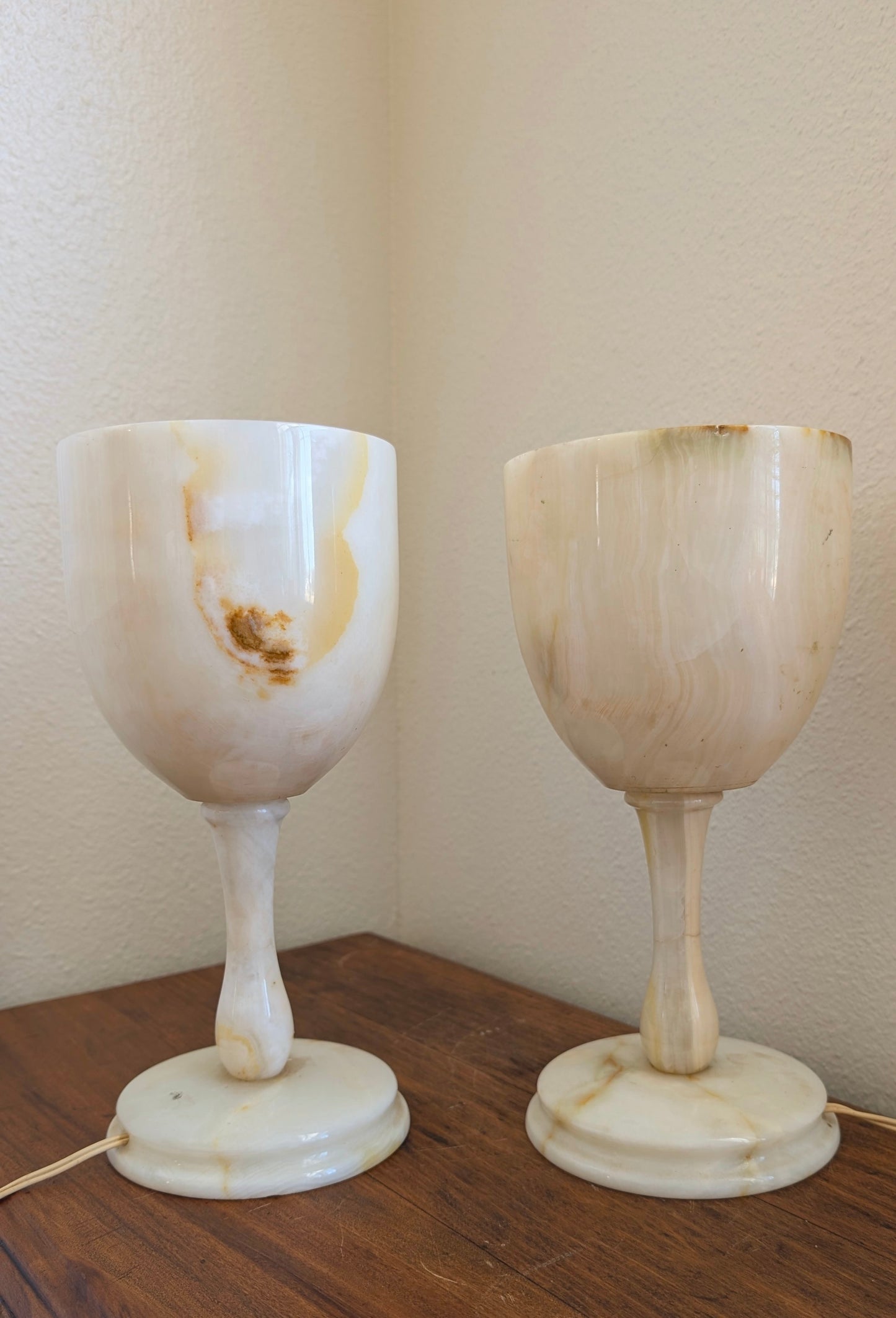Onyx Chalice Lamps (Pair)