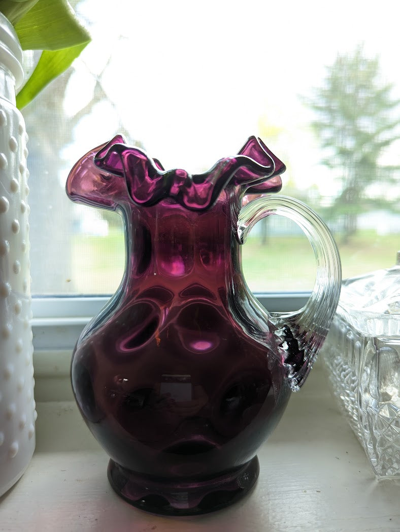 Fenton Amethyst Coin Dot Pitcher